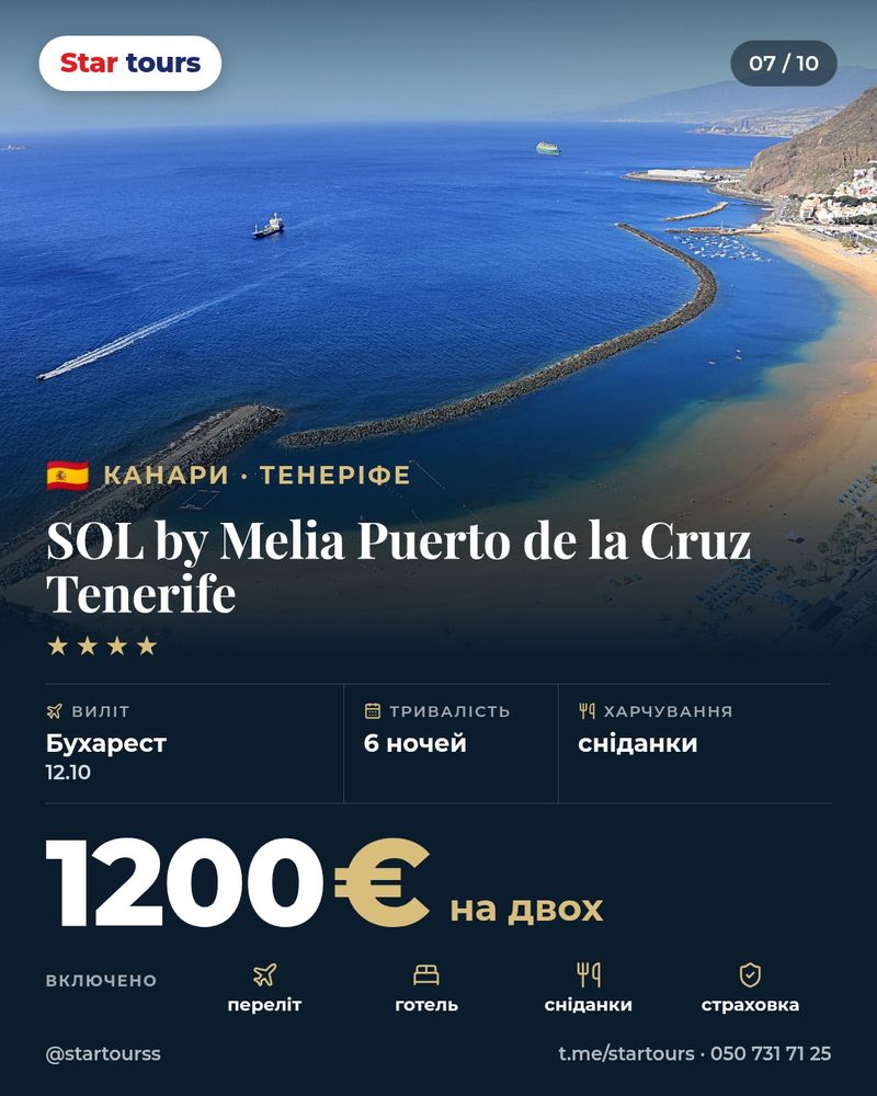 SOL by Melia Puerto de la Cruz Tenerife — Канари, Тенеріфе